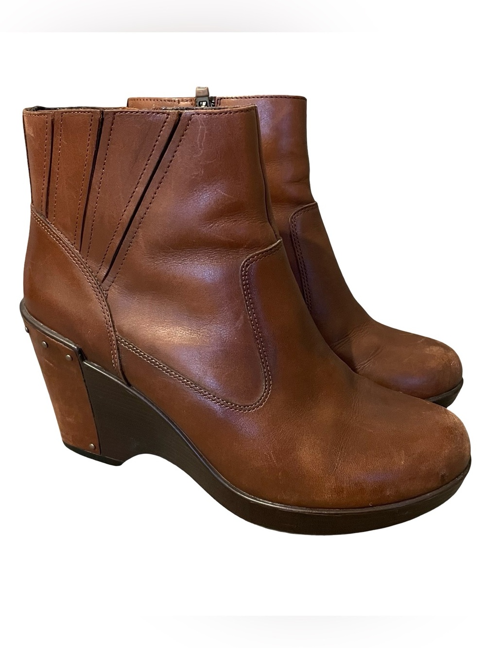 Dansko Faith Ankle Bootie Leather Side Zip Tan Size 40 US 9.5 - 10